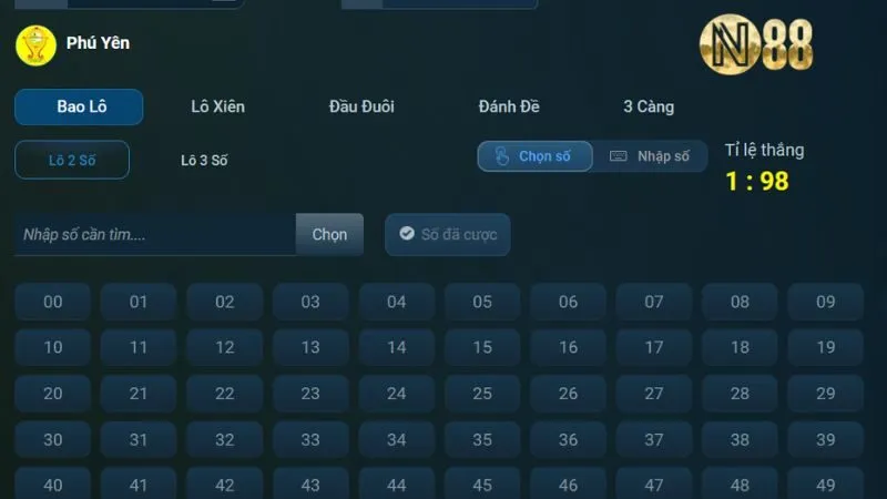 Các bước tham gia xổ số tại N88